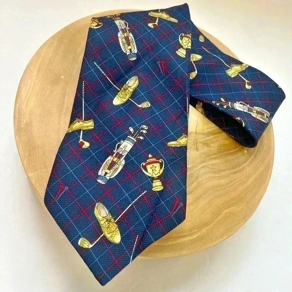 Golf Vintage 90’s Tommy Hilfiger Silk Golf Neck Tie - Picture 1 of 8